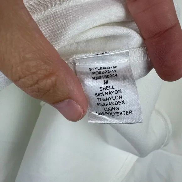 Lena Women's Size Medium White One Shoulder Assymetrical Ruffle Hem Dress - Picture 7 of 12